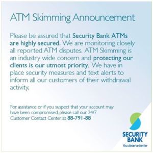 security bank announcement