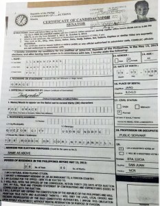2013 Certificate of Candidacy of Grace Poe showed a residency of SIX YEARS and SIX MONTHS. BY 2016, this RESIDENCY would become NINE YEARS and SIX MONTHS, short of the 10 year required period.