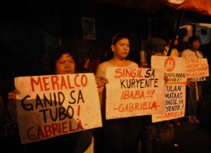 File photo: Womens group held a lights out protest against power rate hike. 
