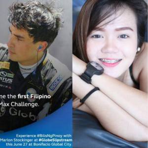 Pinoy international racing car driver Marlon Stockinger and car show model Mitchie Bongon (page admin of https://www.facebook.com/CarShowModels)