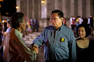 Butz Aquino with former Congressman Satur Ocampo. 